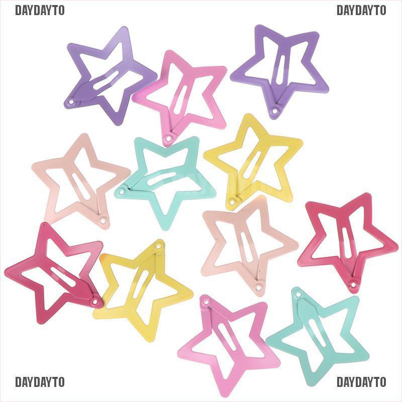 Bộ 6 Kẹp Tóc Hình Ngôi Sao Bằng Kim Loại Dễ Thương Cho Bé Gái
