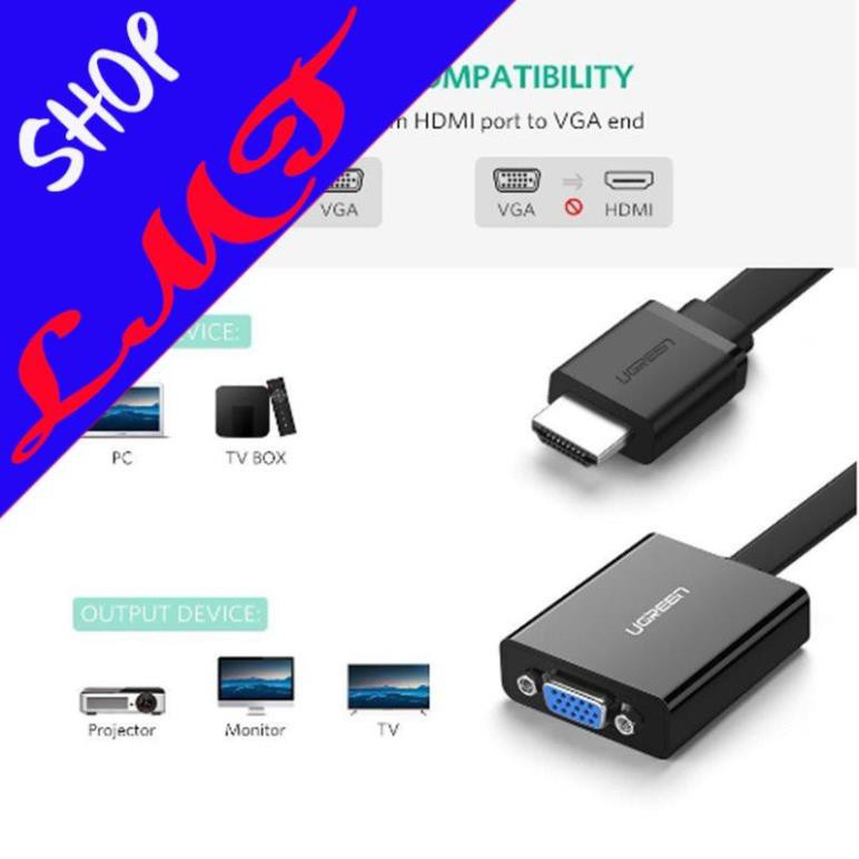 Cáp chuyển HDMI to VGA + Audio 3.5mm & Micro-USB Ugreen 40248 (màu đen)