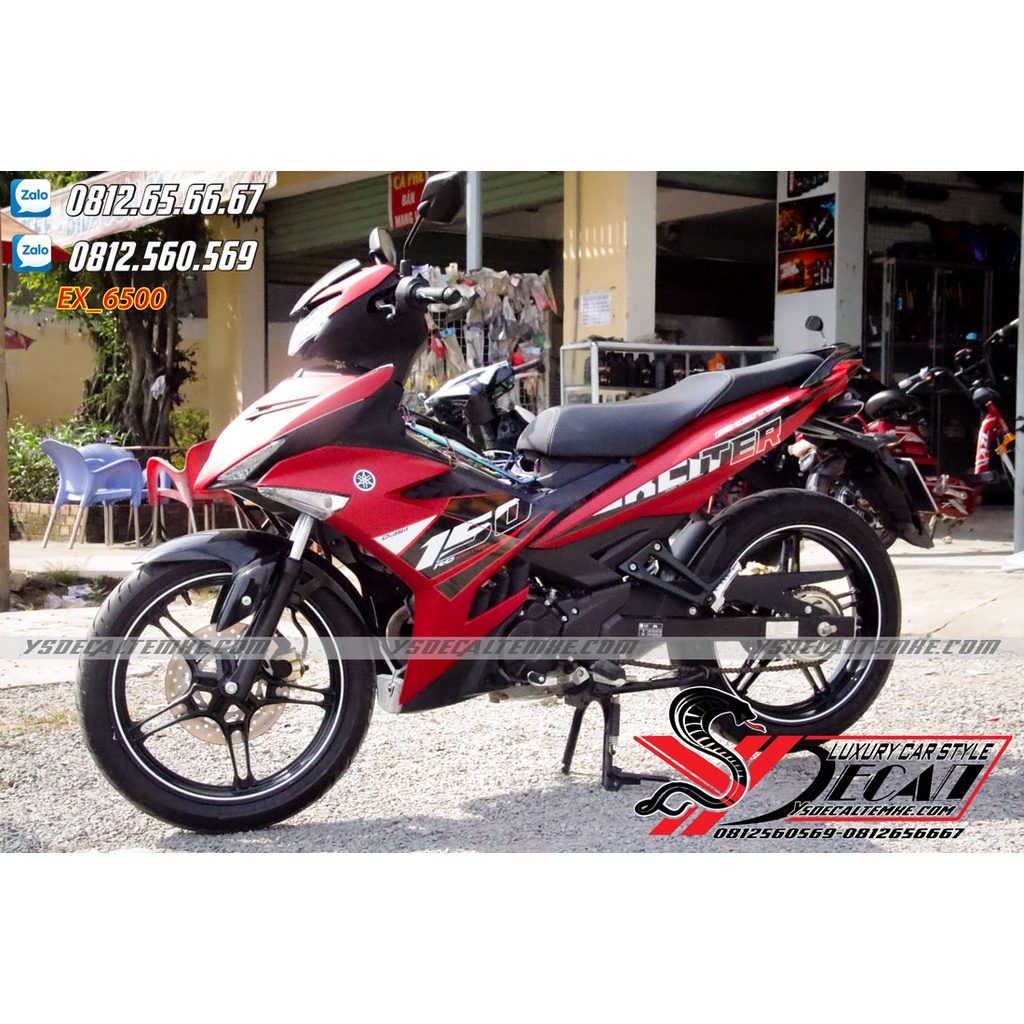 Tem rời Exciter 150 đỏ đen nhám mẫu zin.có thể đổi màu theo ý khách