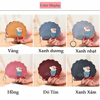 Ví nữ cầm tay mini hình vỏ xò nhỏ gọn bỏ túi 1 ngăn thời trang cao cấp VN013