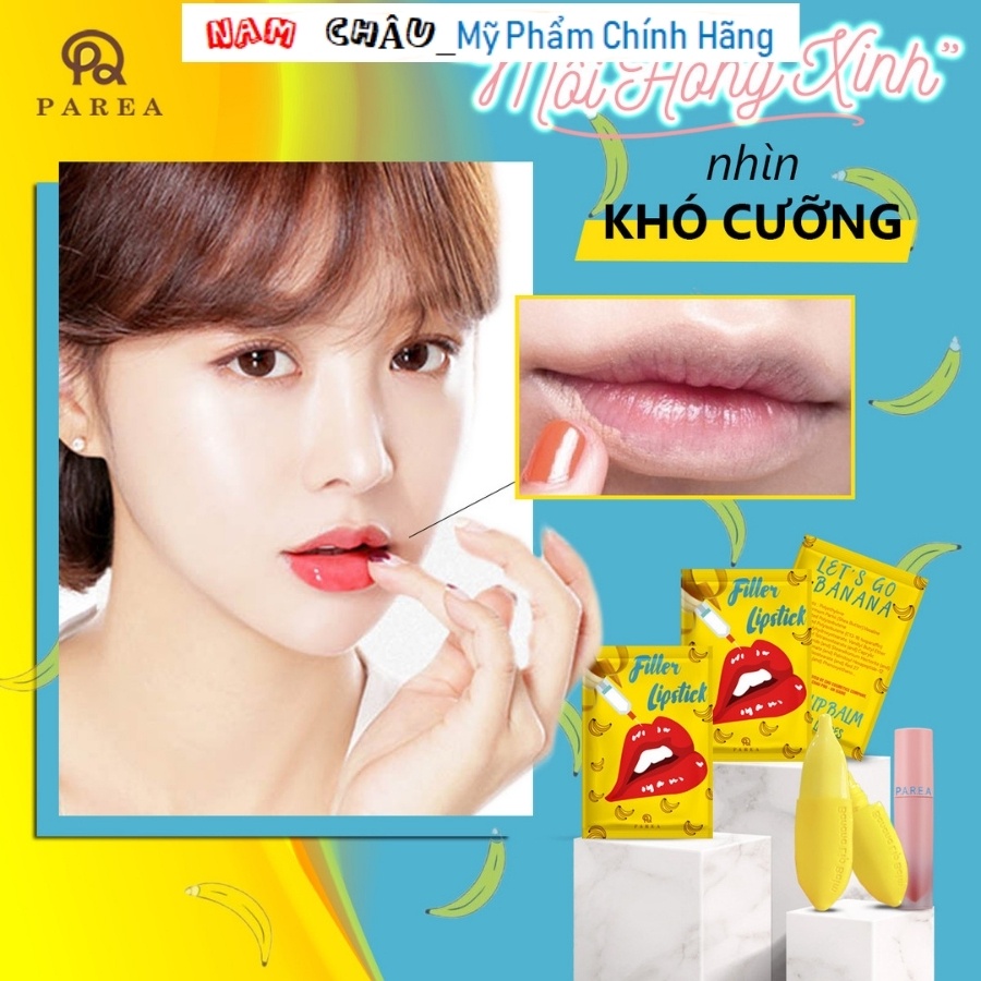 Son Chuối Filler khử thâm môi Collagen Lipstick PAREA Set 2 NPP Nam Châu