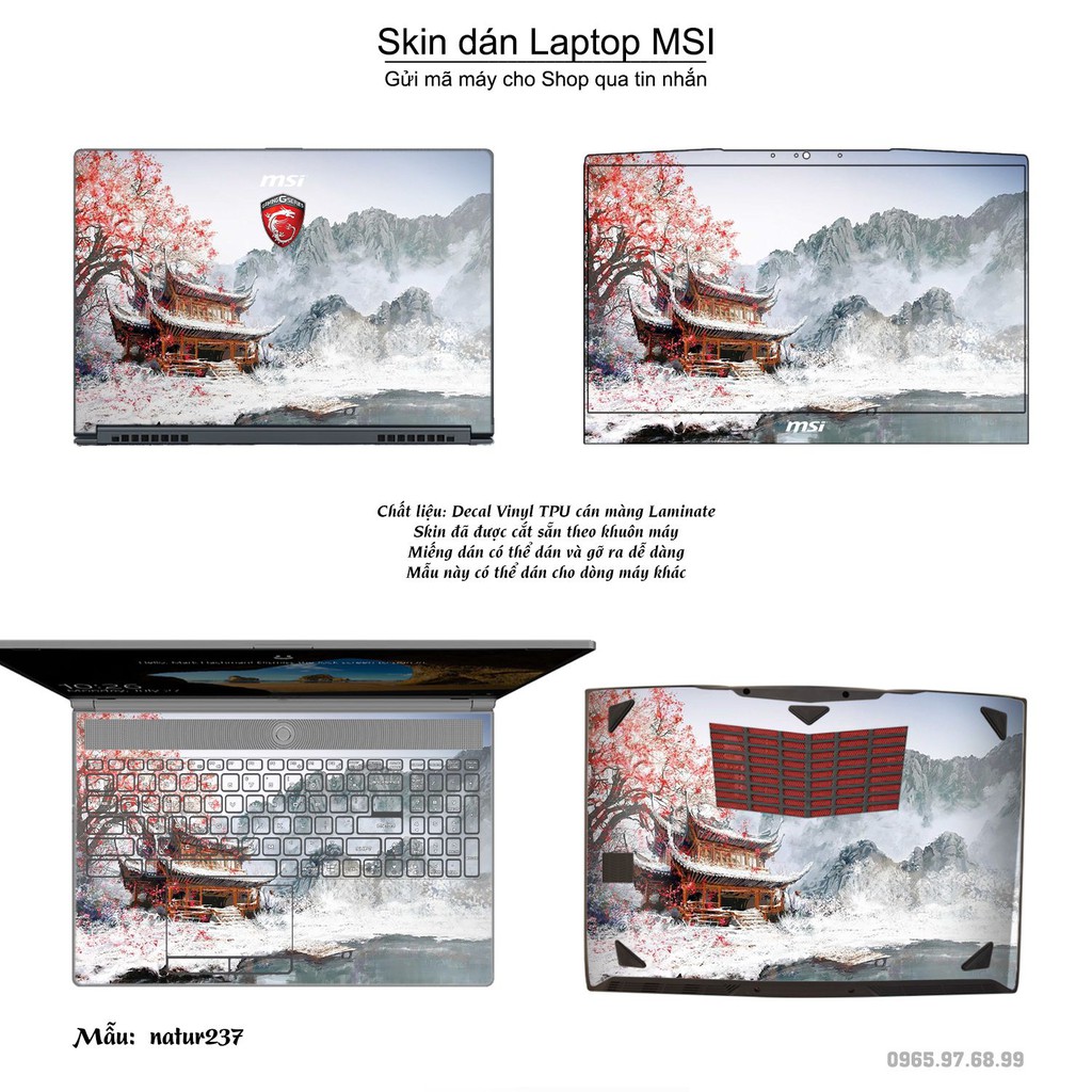 Skin dán Laptop MSI in hình thiên nhiên nhiều mẫu 9 (inbox mã máy cho Shop)