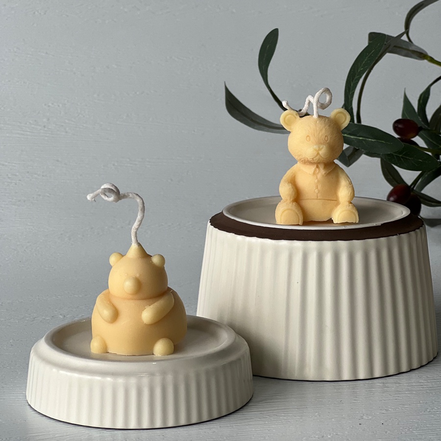 Nến thơm hình gấu bông BAY CONCEPT sáp handmade tinh dầu thư giãn đồ trang trí quà tặng dễ thương