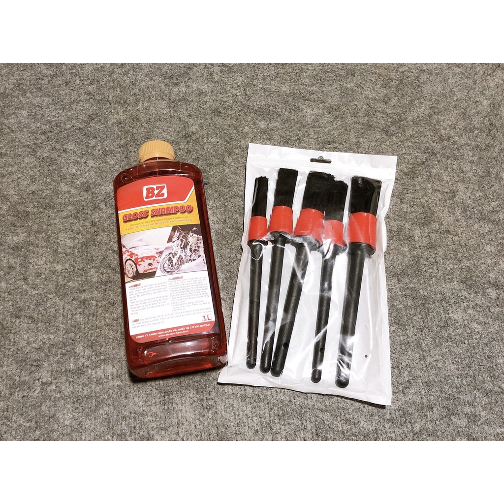 Xà bông BZ nước rửa xe Gloss Shampoo thế hệ mới siêu bọt rửa cực sạch Kèm Cọ Rửa 5 Món Chi Tiết