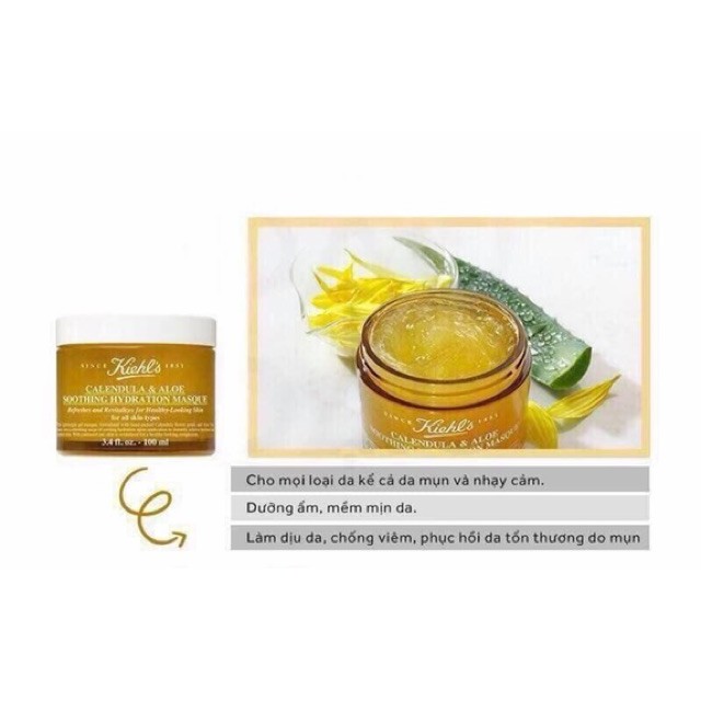 Mặt Nạ Hoa Cúc Kiehls Mini Calendula &amp; Aloe Soothing Hydration Masque
