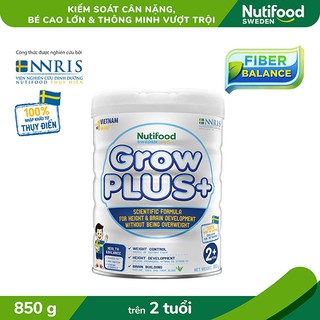 Sữa Bột Grow Plus Trắng Giúp Trẻ Phát Triển Chiều Cao Và Não Bộ, Không Thừa Cân 850g (trẻ 2 tuổi trở lên)
