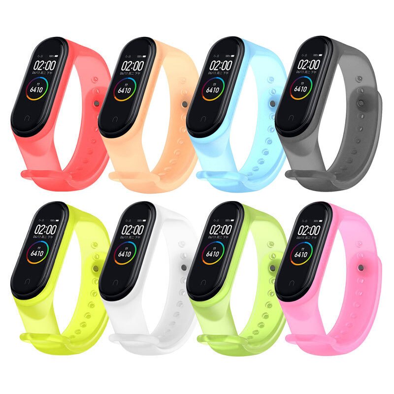 Dây đeo thay thế bằng silicon trong suốt cho XIAOMI MI Band 3 / 4 / 5 / 6