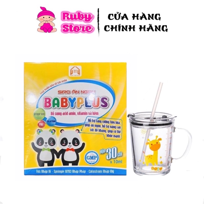 [Hết biếng ăn] Siro ăn ngon Baby plus hộp 30 gói - bé ăn ngon, tăng cân tốt + tặng ly