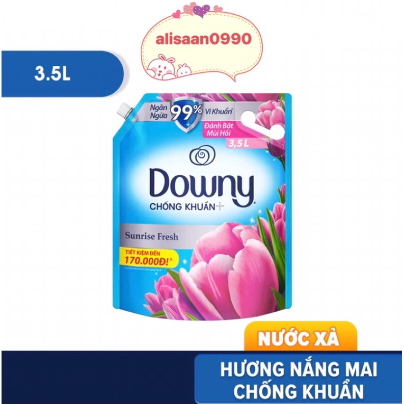 NƯỚC XẢ VẢI DOWNY HƯƠNG NẮNG MAI TÚI 3,5L