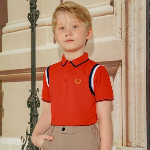 Áo polo cotton bé trai Perry 137Kids thiết kế thể thao năng động