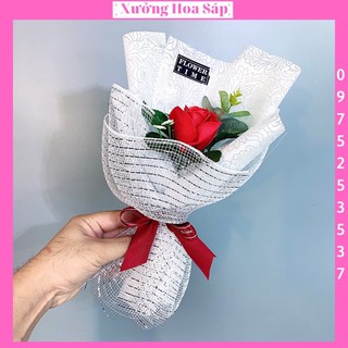 Hoa sáp thơm 3 lớp set01 hồng sáp combo túi + bó 1b siêu hot