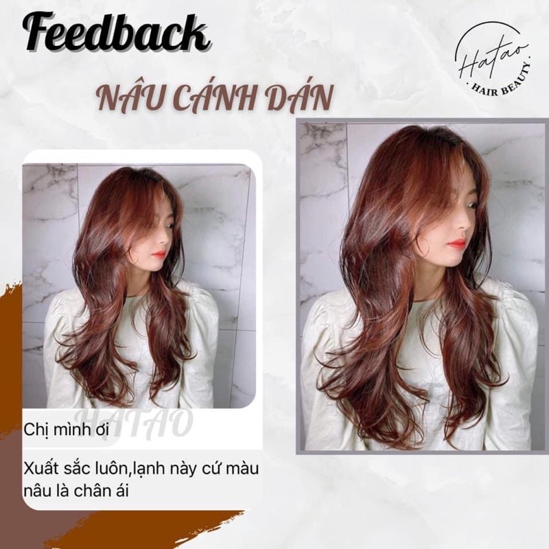 Thuốc nhuộm tóc màu Nâu Cánh Dán(không tẩy) kèm trợ nhuộm 100ml