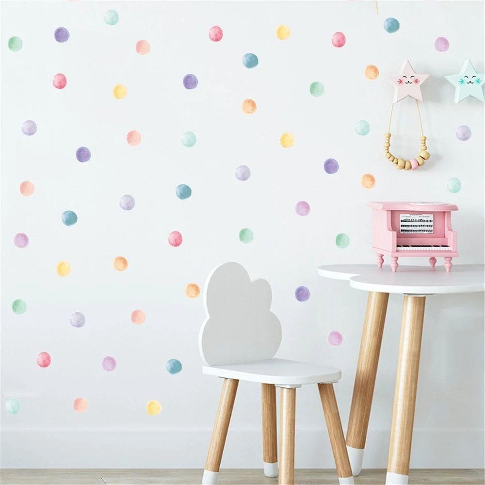 NICKOLAS Sticker Dán Tường Tự Dính Họa Tiết Chấm Tròn Dễ Thương Đa Năng Trang Trí Phòng Trẻ Em
