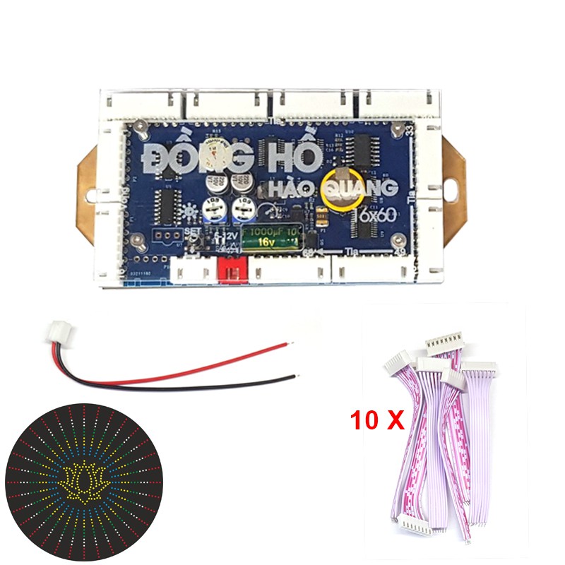 Bo Mạch đèn Led hào quang 16x64 16x32 8x24 hiệu ứng đẹp, nguồn 5V, 9V,  12V, Có phần mềm lập trình
