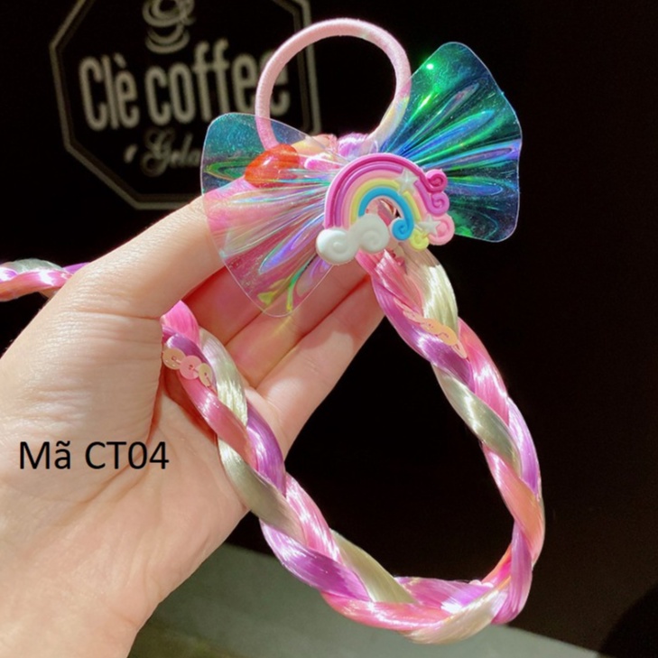 Dây buộc tóc/cột tóc Pony kiểu tóc giả, độc đáo lạ mắt cho bé gái