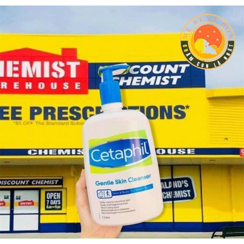Sữa rửa mặt Cetaphil Gentle Skin Cleanser 1 lít Sữa Tắm Centaphil Úc làm sạch da nhạy cảm, da dầu, da hỗn hợp, da khô