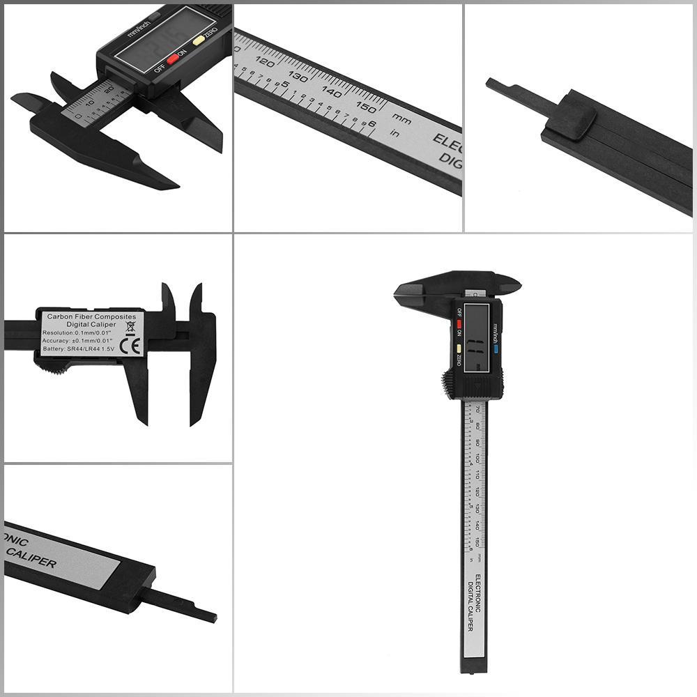 GOGOUP 150mm/6inch Digital Vernier Caliper Metalworking Precision Measuring Tool Ruler Stainless Steel