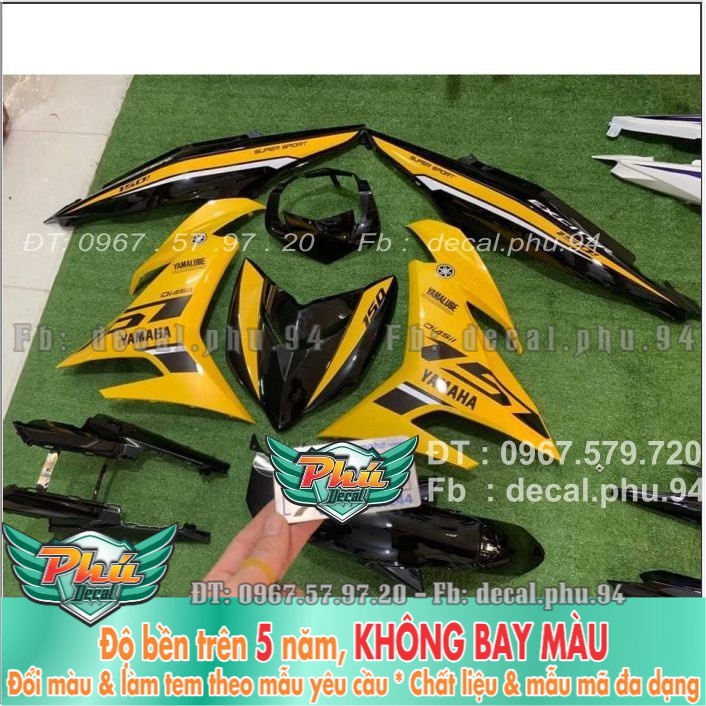 Tem rời Exciter 150 vàng đen (X) -1