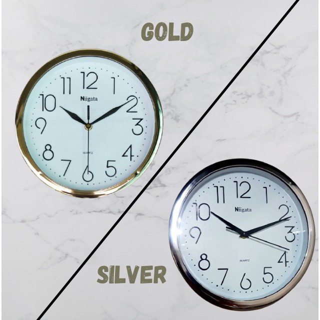 Đồng Hồ Treo Tường NIGATA Màu Vàng / Bạc Kiểu Dáng Sang Trọng