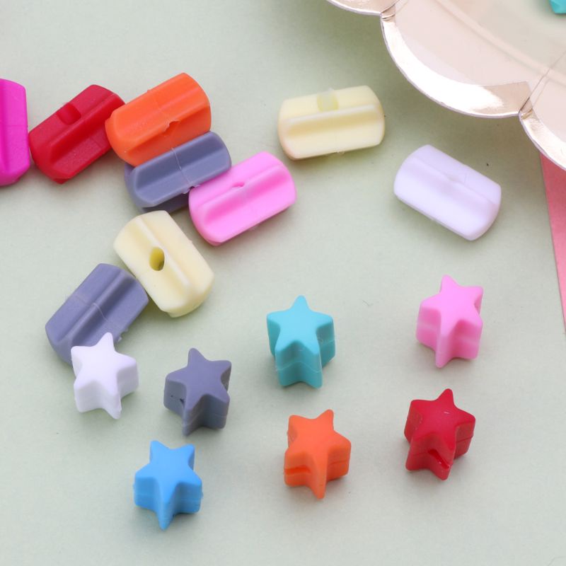 Haha Bộ 10 Đồ Chơi Gặm Nướu Cho Bé Hình Ngôi Sao Bằng Silicone Đính Hạt