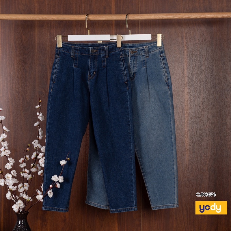 Quần Jean Baggy Nữ YODY Cạp Liền Trơn Lưng Cao Co Giãn Tốt Tôn Dáng Chất Liệu cao cấp Mã SP QJN3076