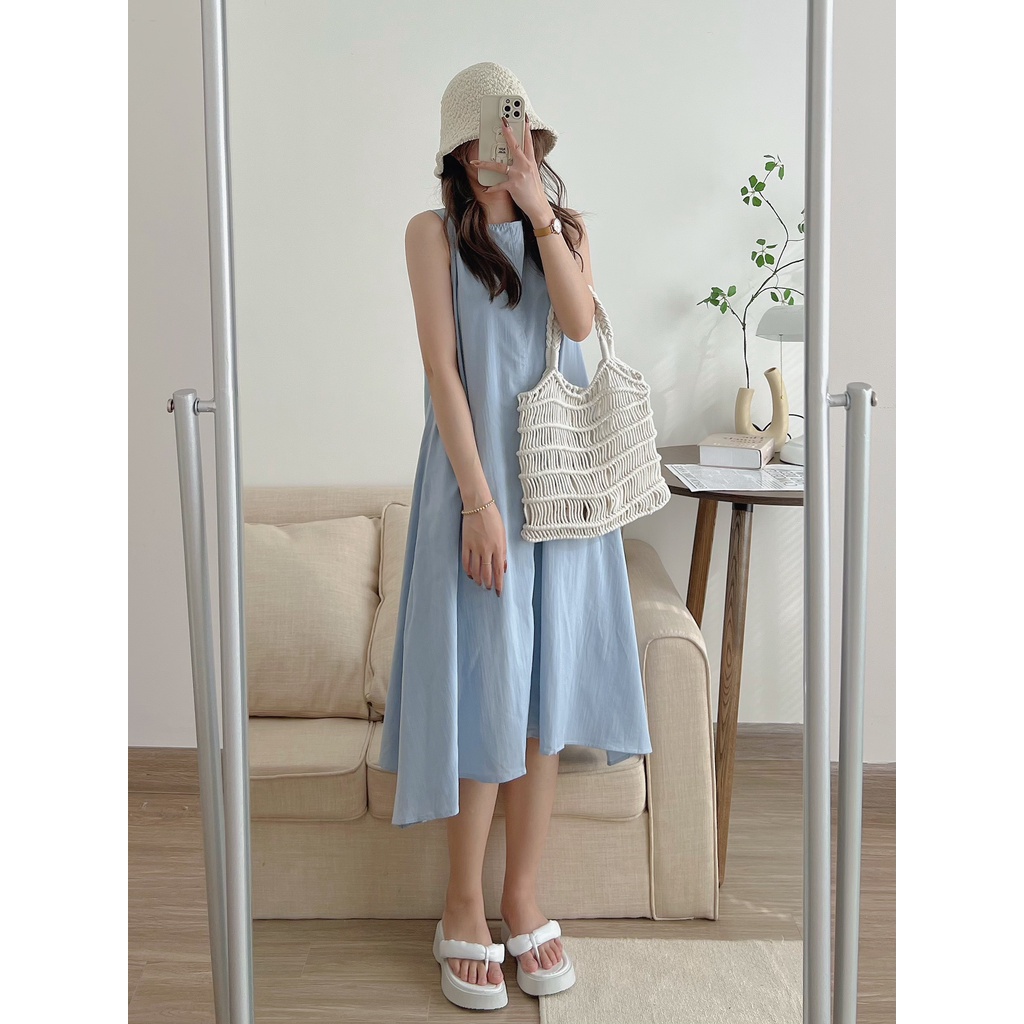 Đầm Váy Sát Nách Dáng Suông Túi Chéo