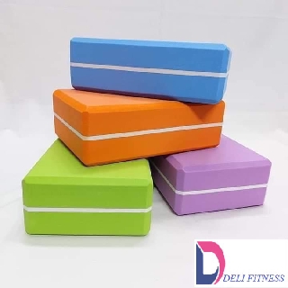 Gối tập yoga-Gạch yoga 2 màu kẻ Mua Tại DELI FITNESS