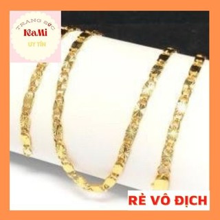 RẺ VÔ ĐỊCH Dây chuyền nam dẹt ITALY mạ vàng 24k công nghệ mới