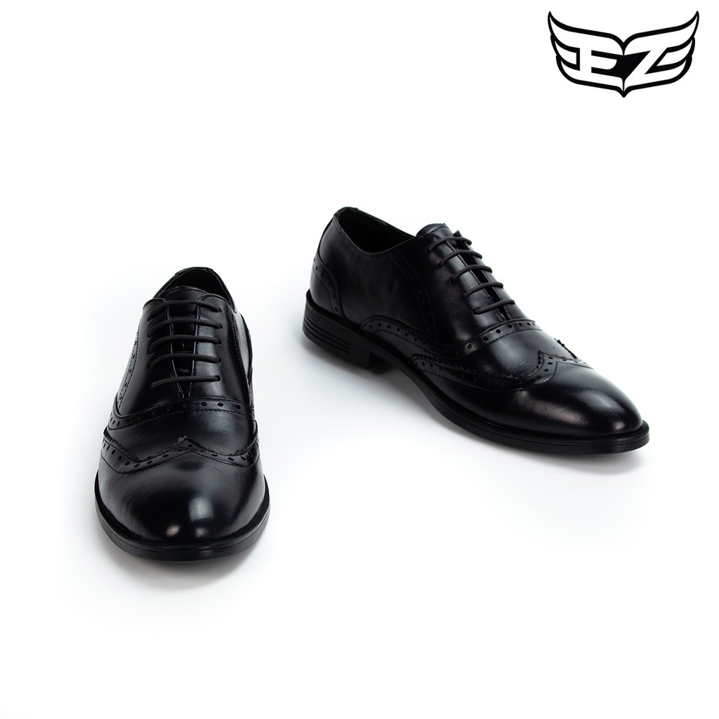 [Siêu Rẻ] Giày Oxford WingTips Black - Giày Công Sở Nam Cao Cấp - Da Bò Nguyên Tấm Nhập Khẩu 100% - BH Chính Hãng 12th