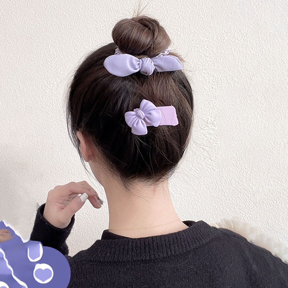 Dây buộc tóc hình nơ/hoa/trái tim màu tím dễ thương phong cách Hàn Quốc thời trang mùa xuân cho nữ TAYLOR1