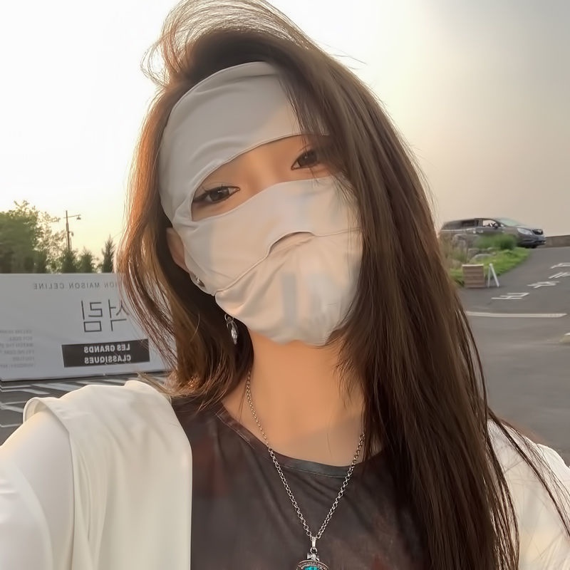 Khẩu Trang Chống Nắng Bảo Vệ Toàn Diện Bằng Lụa Mát Thời Trang Mùa Hè Dành Cho Nữ