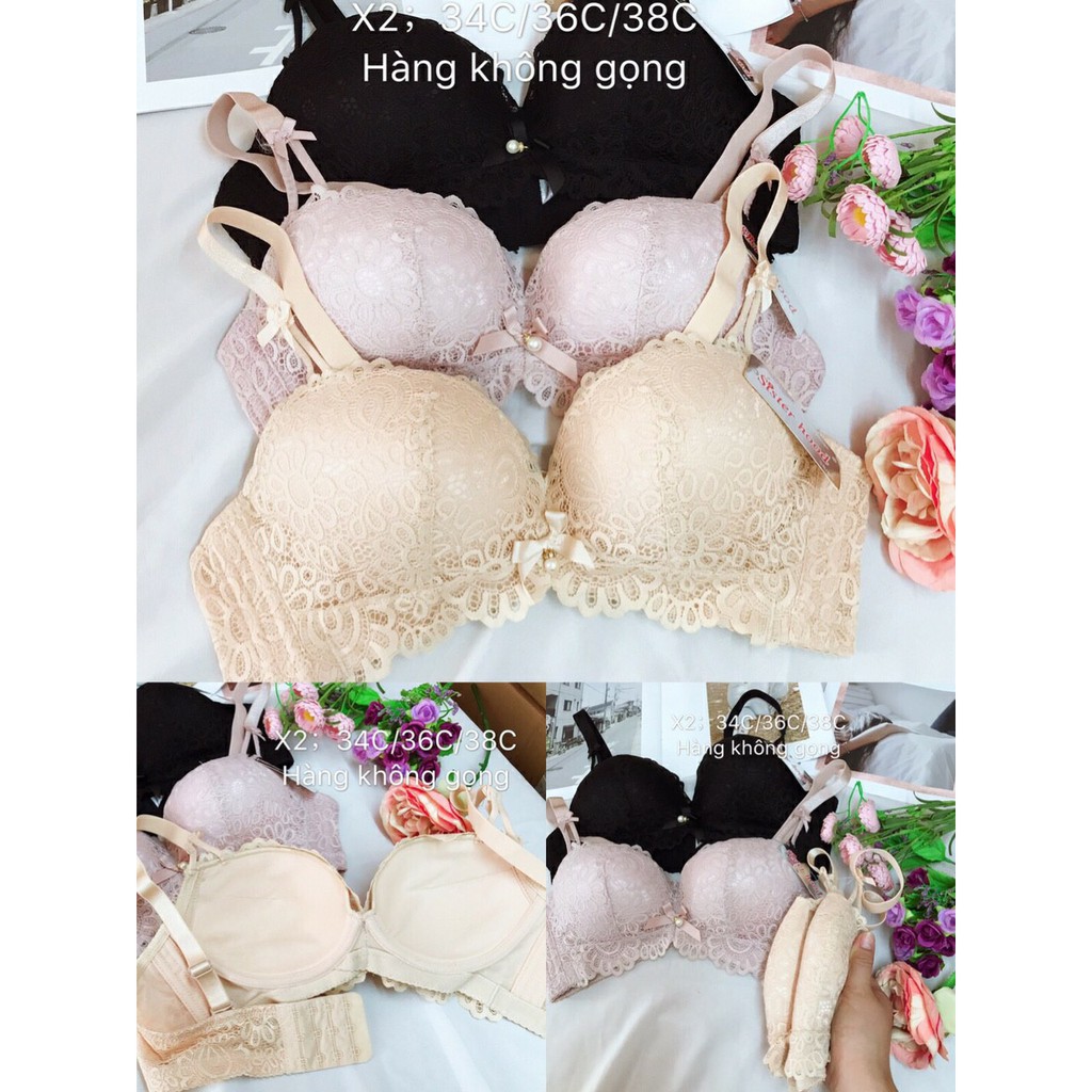 Áo lót nữ Áo lót thái X2  Hàng không gọng, Đệm mỏng, ôm sát ngực tạo khe.