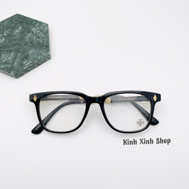 Kính mắt thời trang unisex cho nam nữ Mắt vuông gọng hoạ tiết cao cấp - CH72