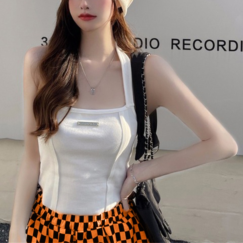 Áo Crop Top Hai Dây Màu Sắc Thời Trang Gợi Cảm Cho Nữ