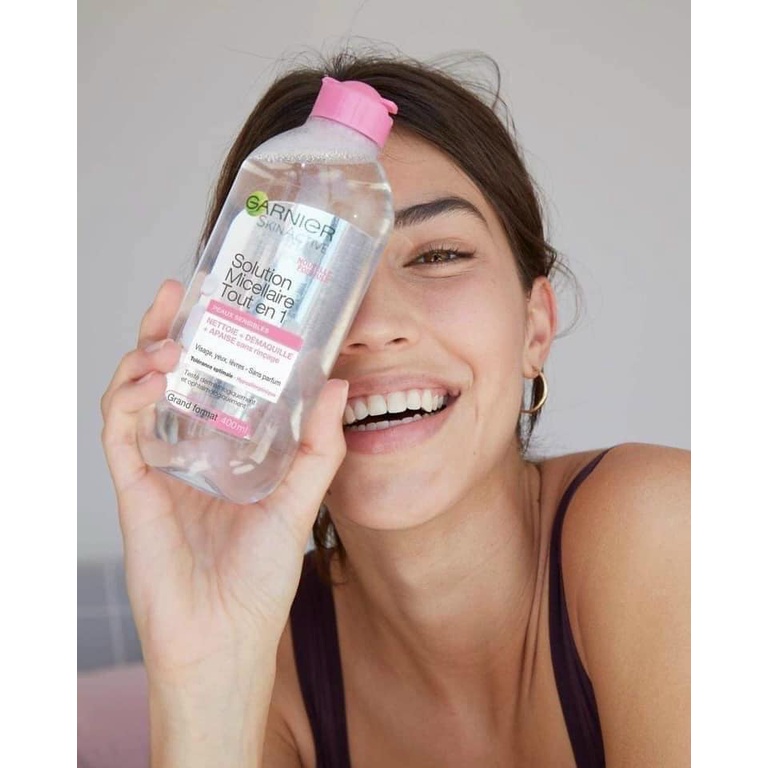 Nước tẩy trang Garnier xanh / Hồng / xanh lá/ vàng / xanh dương / da dầu mụn Pháp 400ml