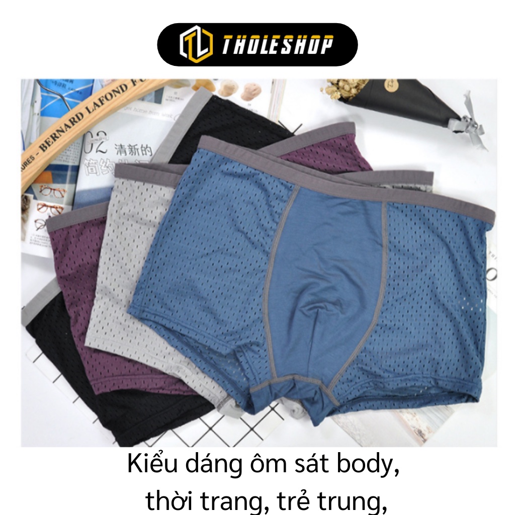 Quần Lót Nam - Hộp 4 Sịp Đùi Nam Mens Thông Hơi Cao Cấp 8695