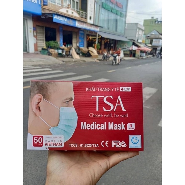 Khẩu Trang Y Tế Vải Kháng Khuẩn TSA 4 Lớp (Hộp 50 Chiếc) | BigBuy360 - bigbuy360.vn