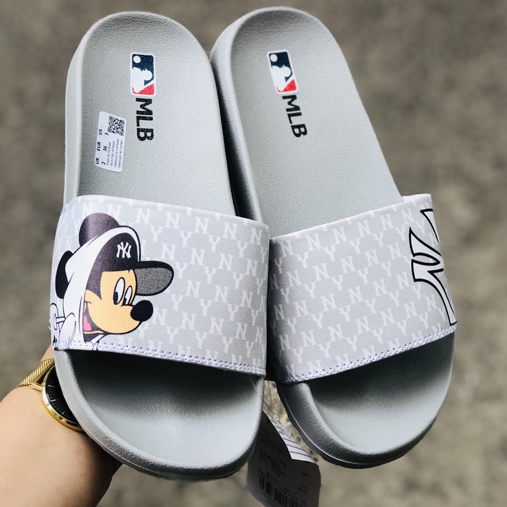 Dép unisex 𝐌𝐋𝐁 𝗡𝗬 ❤️FREESHIP + Hộp❤️ dép mlb quai ngang thể thao nữ in 𝐌𝐢𝐜𝐤𝐞𝐲 nhiều màu, mc để IP siêu bền, 𝐌𝐋𝐁-𝐌𝐢𝐜𝐤𝐞𝐲