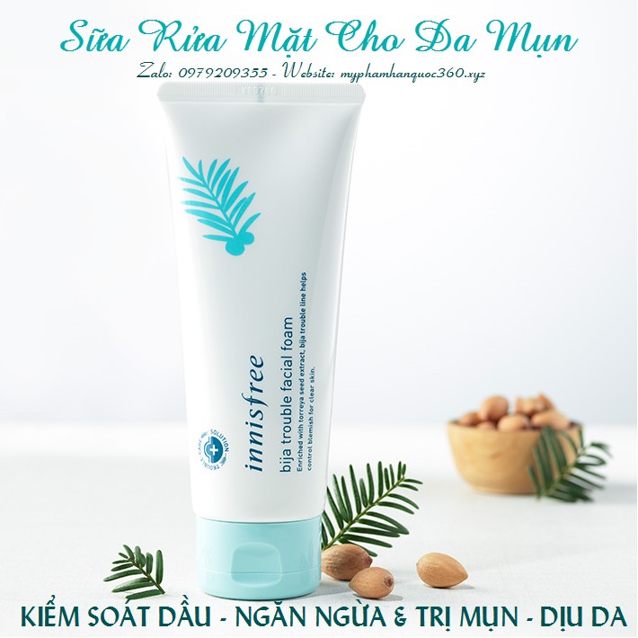 Sữa Rửa Mặt Cho Da Mụn – Innisfree Bija Trouble Facial Foam