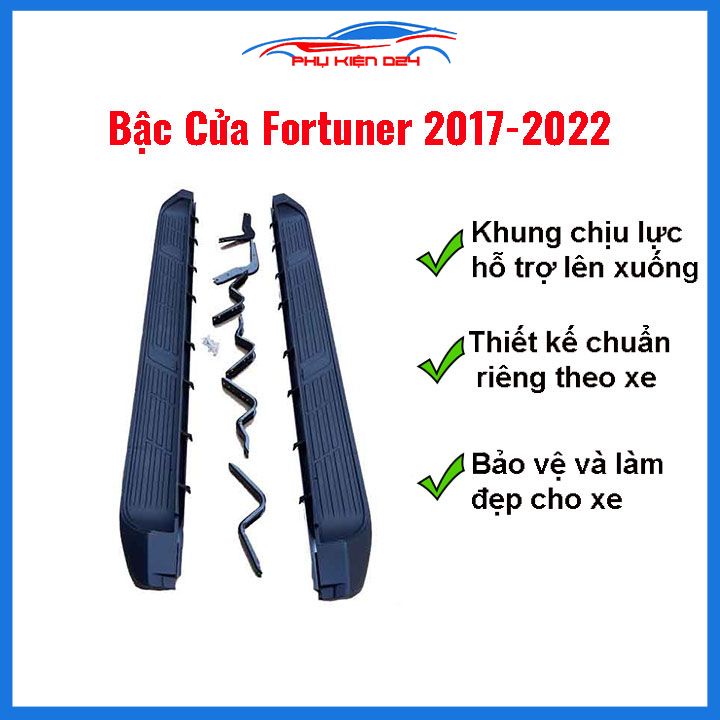 Bậc bệ lên xuống Fortuner 2017-2018-2019-2020-2021 bệ dẫm, bệ bước chân chuẩn theo xe