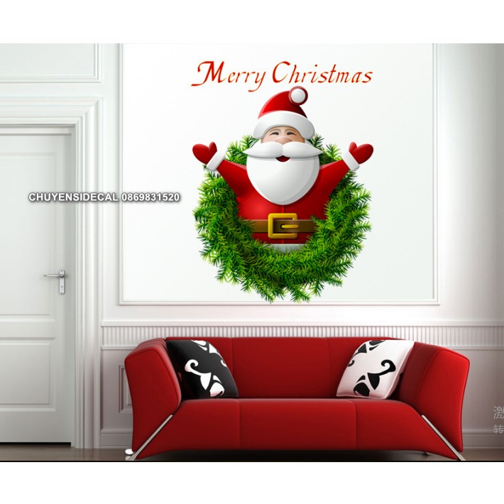 Decal dán tường Noel - Ông già noel nhỏ sắc nét