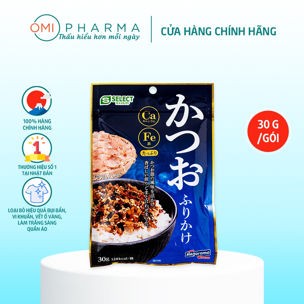 (Date 4.10.2023) Gia Vị Rắc Cơm Vị Cá Ngừ Bổ Sung Canxi Và Sắt S Select Hagoromo Nhật Bản (30g/Gói)