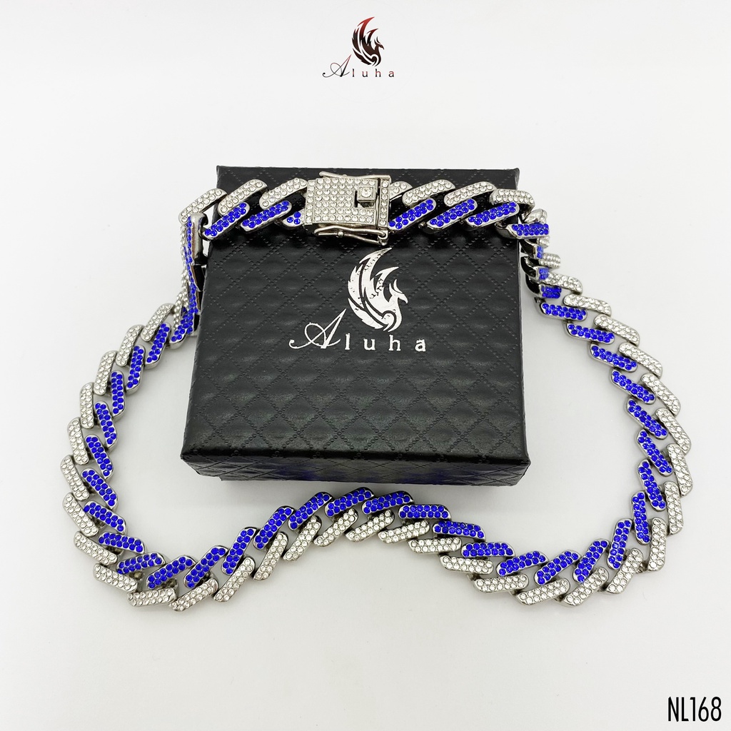 Dây chuyền Cuban Chains ZigZag đính kim cương giả AAA sáng đẹp phong cách HIPHOP - NL168 - Aluha