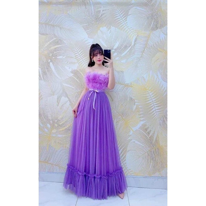 ĐẦM CÚP ĐÍNH LÔNG TÙNG NHÚNG ( ảnh và video thật 1000%)