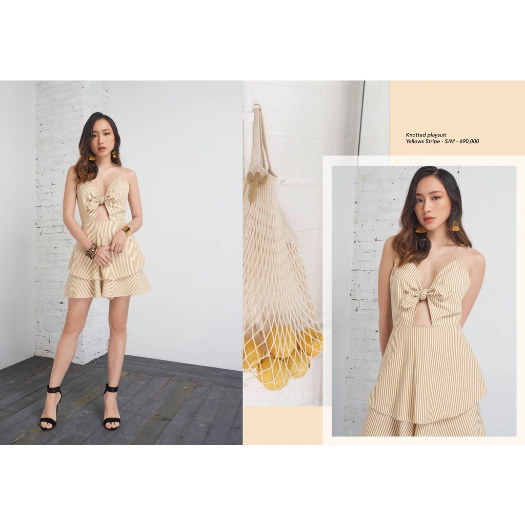 Playsuit sọc cột nơ ngưc | BigBuy360 - bigbuy360.vn