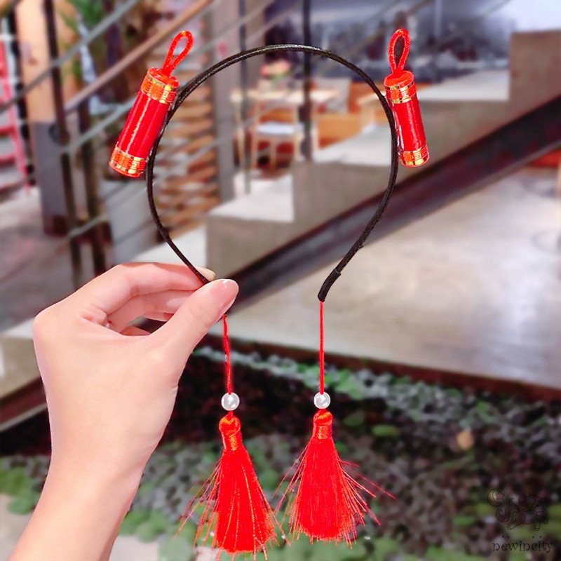 Bộ 2 kẹp tóc/ 1 băng đô tua rua phong cách Trung Hoa cổ điển xinh xắn đáng yêu cho bé gái