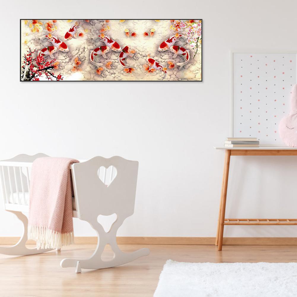 Bộ Tranh Đính Đá 5d Tự Làm Hình Cá Hòa Bình Độc Đáo