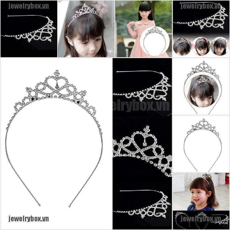 JX 1pcs Baby Girls Princess Hairband Child Party Bridal Crown Headband Crystal Diamond Tiara[VN]