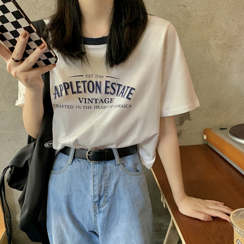 Áo Thun Nữ Cổ Tròn Ngắn Tay In Họa Tiết 44883