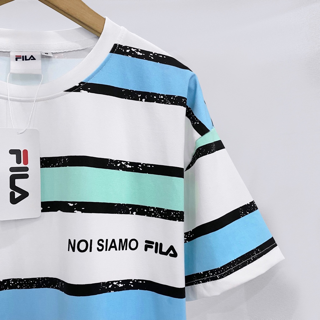 Áo Thun Fi.la Kẻ Sọc Chất Thun Cotton 100% 4 Chiều Mềm Mịn, Thoáng Mát.